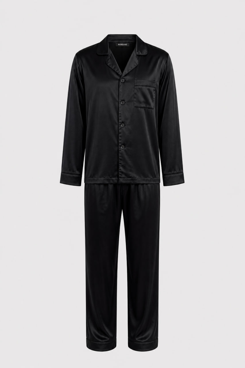 Piżama męska jedwabna BOBRAND "Total Black" Piżama męska jedwabna BOBRAND "Total Black"