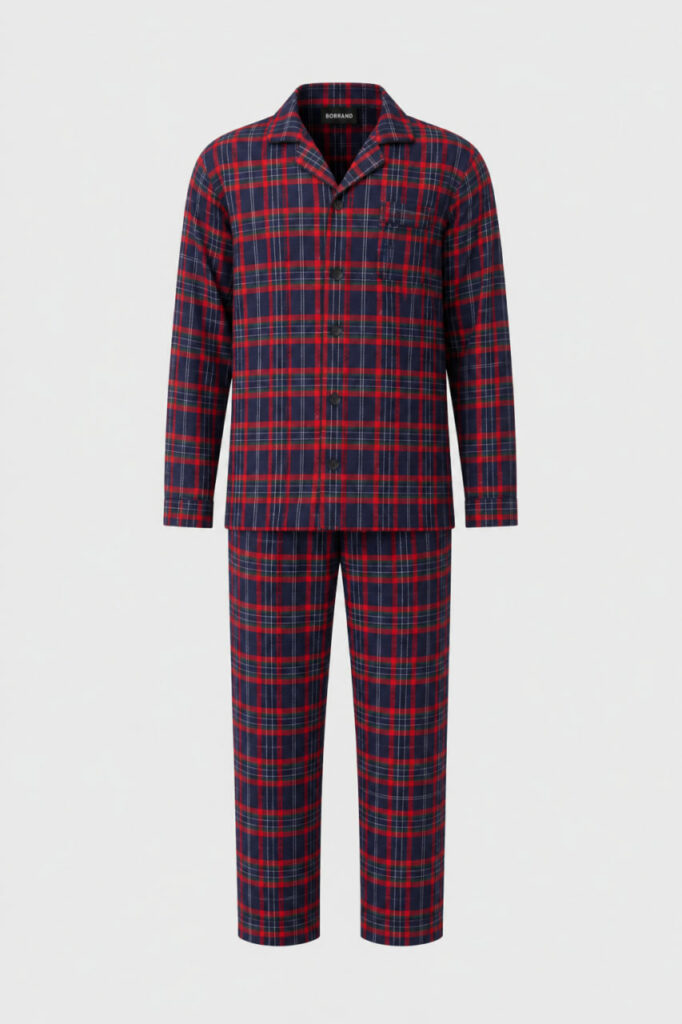 Piżama męska bawełniana premium BOBRAND "Blue and Red"