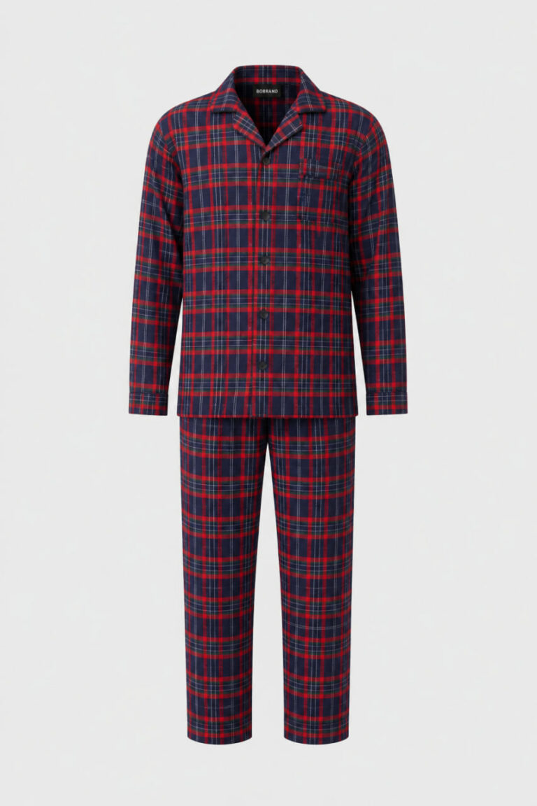 Piżama męska bawełniana premium BOBRAND "Blue and Red"